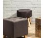 Pouf carré en lin Hippolyte - THE HOME DECO FACTORY