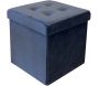 Pouf coffre carré en velours synthétique capitonné