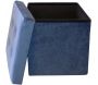 Pouf coffre carré en velours synthétique capitonné - COT-0503