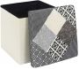 Pouf coffre pliable Patchwork gris - 22,90