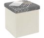 Pouf coffre pliable Patchwork gris