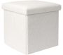 Pouf coffre pliable en bouclette blanc