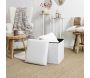 Pouf coffre pliable en bouclette blanc - THE HOME DECO FACTORY