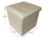 Pouf coffre pliable effet lin Jade - 15,92