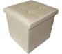 Pouf coffre pliable effet lin Jade