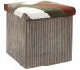 Pouf coffre pliable patchwork côtelé Scott - CMP-5229