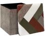Pouf coffre pliable patchwork côtelé Scott