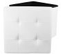 Pouf coffre pliable PU assise capitonnée - CMP-3275