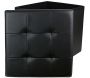 Pouf coffre pliable PU assise capitonnée - CMP-3273