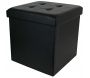 Pouf coffre pliable PU assise capitonnée