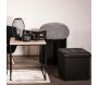 Pouf coffre pliable PU assise capitonnée - THE HOME DECO FACTORY