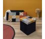 Pouf coffre pliable en tissu patchwork Rétro - 7