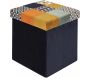 Pouf coffre pliable en tissu patchwork Rétro