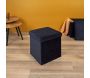 Pouf coffre pliable en velours Rétro - 7