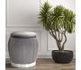 Pouf coffre de rangement en tissu Paris 43 x 43 cm - MAURO FERRETTI