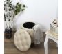 Pouf coffre rond pieds en bois Eleonor - THE HOME DECO FACTORY