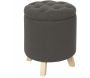 Pouf coffre rond pieds en bois Eleonor - 5