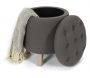 Pouf coffre rond pieds en bois Eleonor - 6