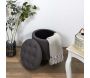 Pouf coffre rond pieds en bois Eleonor - THE HOME DECO FACTORY