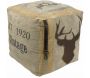 Pouf en coton et cuir Cerf