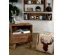 Pouf en coton et cuir Cerf - AUBRY GASPARD