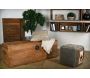 Pouf en coton et cuir Vintage - AUBRY GASPARD