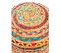 Pouf en coton et jute multicolore - 6