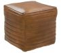 Pouf cube en cuir