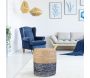 Pouf jonc de mer blue lagoon - THE HOME DECO FACTORY