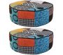 Pouf rond patchwork 50 cm (Lot de 2)