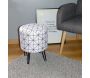 Pouf rond pieds fils et motifs géométriques - 