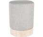 Pouf scandinave en tissu base bois 30 cm