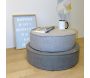 Pouf de sol en toile effet feutrine 5 points - 
