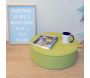 Pouf de sol en toile effet feutrine 4 points - 