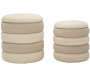 Pouf en tissu 2 en 1 Nordic (Set de 2)