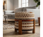Pouf en tissu avec pieds en bois Ethnic - MAURO FERRETTI