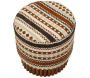 Pouf en tissu avec pieds en bois Ethnic - MAU-0895