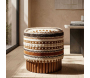 Pouf en tissu avec pieds en bois Ethnic - MAURO FERRETTI