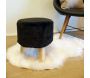 Pouf trépied fausse fourrure noire - 