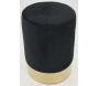 Pouf en velours et métal doré - AUB-6229
