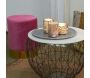 Pouf en velours et métal doré - 6