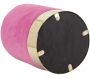 Pouf en velours et métal doré - 5