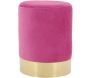 Pouf en velours et métal doré