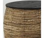 Poufs coffres en abaca et bois (lot de 2) - AUB-6281