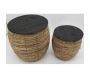 Poufs coffres en abaca et bois (lot de 2) - 69,90