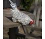 Poule avec queue en métal assise sur le bord 23 x 14 x 24 cm - Farmwood animals