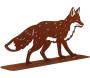 Renard décoratif en métal rouillé