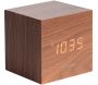 Réveil en bois carré Cube