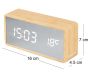 Réveil led  en ABS effet bois Silver - 6