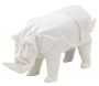 Rhinocéros déco en résine blanche origami